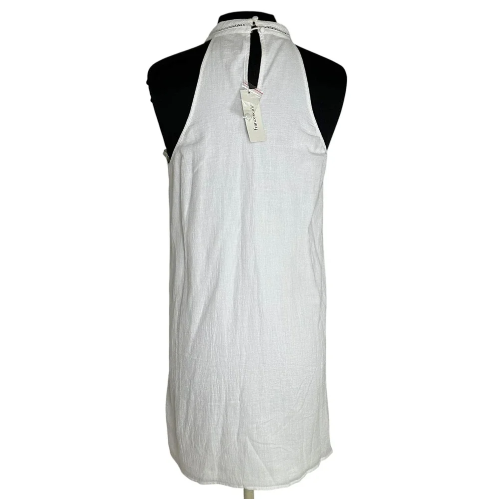 Blue Rain Francesca's White Floral Embroidered Halter Dress Boho Size M - Picture 7 of 13